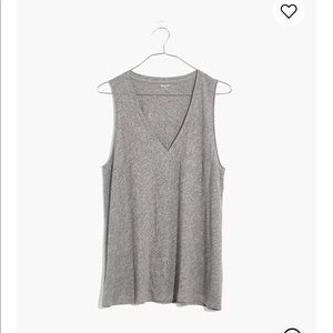 Madewell whisper cotton v-neck pocket tank